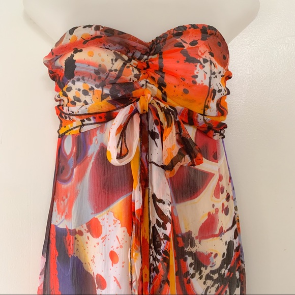 Floral strapless chiffon maxi - Picture 2 of 4